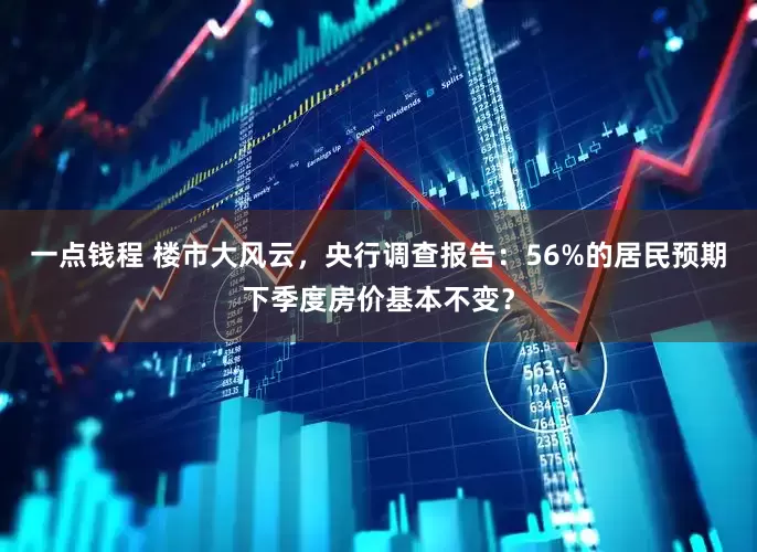 一点钱程 楼市大风云，央行调查报告：56%的居民预期下季度房价基本不变？